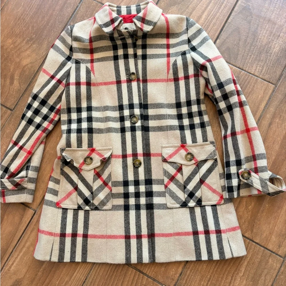Burberry wool blend girls coat 12
